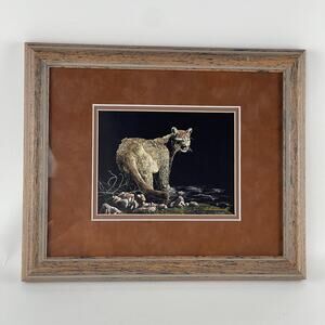 Ron Ukrainetz - Cold Feet - Mountain Lion - Signed, Numbered, Framed & Matted
